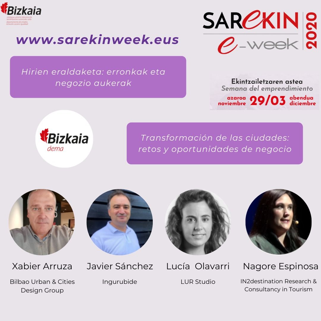 Bilbao Urban & Cities Design modera la primera mesa redonda de la Sarekin e-week 2021