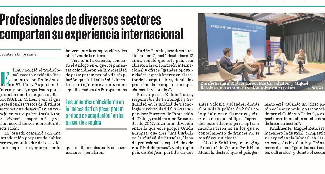 PROFESIONALES DE DIVERSOS SECTORES COMPARTEN SU EXPERIENCIA INTERNACIONAL