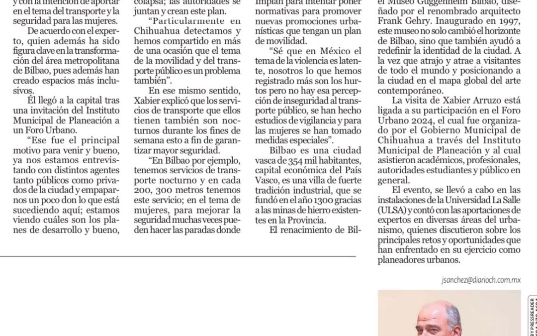 «Desde Bilbao buscan mejorar urbanismo para Chihuahua»